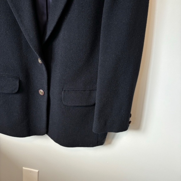 Career Moves Vintage Women's Black Wool and Cashmere Blazer SZ 11-12, 1980s - Picture 6 of 9
